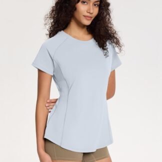 Loovoo Workout Tops for Women Loose Fit Breathable Activewear Cool Quick Dry Gym Athletic Tee Top