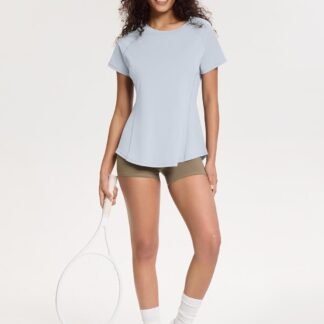 Loovoo Workout Tops for Women Loose Fit Breathable Activewear Cool Quick Dry Gym Athletic Tee Top