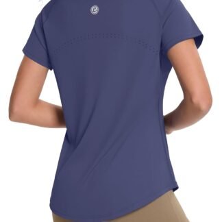 Loovoo Workout Tops for Women Loose Fit Breathable Activewear Cool Quick Dry Gym Athletic Tee Top