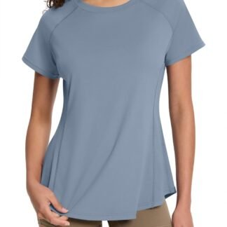 Loovoo Workout Tops for Women Loose Fit Breathable Activewear Cool Quick Dry Gym Athletic Tee Top