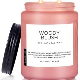 M&SENSE Rose Oud Wood Soy Candles 2 Wick, Large Scented Candles 19.4oz 110 Hour Long Lasting Burn Non Toxic Natural Luxury Aromatherapy Gifts for Women & Relaxing Spa Yoga