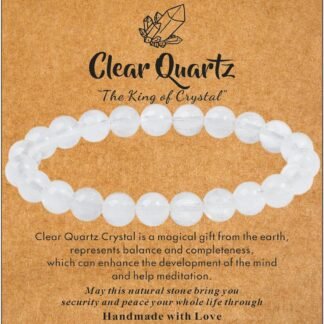 MAIBAOTA Healing Crystal Bracelet for Women Men, 8/4 mm Natural Stone Beaded Bracelets, Jewelry Birthday Gifts, Round Gemstones Stretch Bracelets