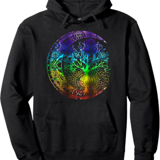Mandala Moon Chakra Tree of Life Pullover Hoodie