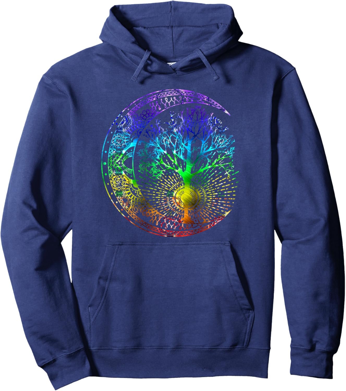 Mandala Moon Chakra Tree of Life Pullover Hoodie - lunas-mystic-emporium.com Mandala Moon Chakra Tree of Life Pullover Hoodie