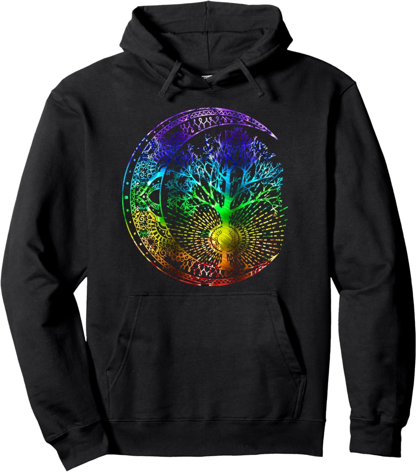Mandala Moon Chakra Tree of Life Pullover Hoodie - lunas-mystic-emporium.com Mandala Moon Chakra Tree of Life Pullover Hoodie