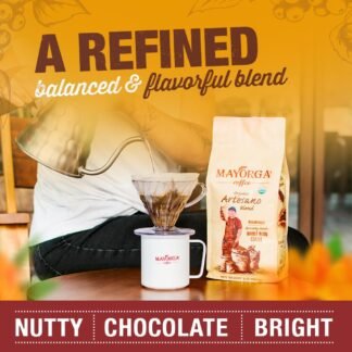 Mayorga Organic Coffee 2lb Artesano Blend - Medium Roast Whole Bean Coffee Speciality Grade, 100% Arabica, Slow Roasted, Chocolate and Nutty Flavor with Low Acidity - USDA...