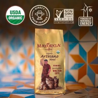 Mayorga Organic Coffee 2lb Artesano Blend - Medium Roast Whole Bean Coffee Speciality Grade, 100% Arabica, Slow Roasted, Chocolate and Nutty Flavor with Low Acidity - USDA...