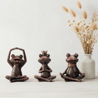 Meditating Yoga Frog Figurines - Set of 3 Zen Garden Statues Sculptures for Home Decor Shelf Decor Office or Outdoor Patio - Peaceful Frog Lovers Gift for Women - lunas-mystic-emporium.com Meditating Yoga Frog Figurines - Set of 3 Zen Garden Statues, Sculptures for Home Decor, Shelf Decor, Office, or Outdoor Patio - Peaceful Frog Lovers Gift for Women