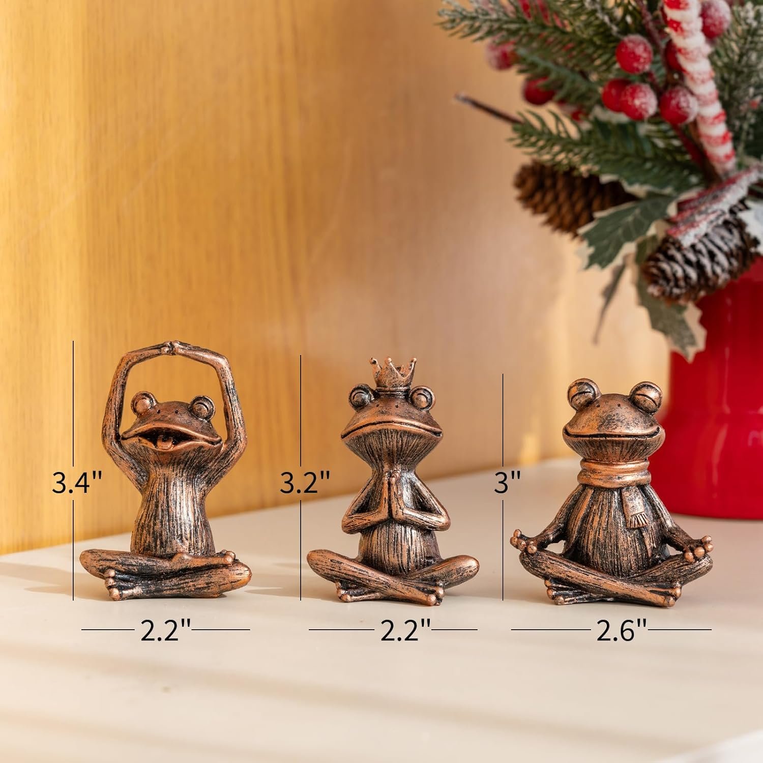 Meditating Yoga Frog Figurines - Set of 3 Zen Garden Statues Sculptures for Home Decor Shelf Decor Office or Outdoor Patio - Peaceful Frog Lovers Gift for Women - lunas-mystic-emporium.com Meditating Yoga Frog Figurines - Set of 3 Zen Garden Statues, Sculptures for Home Decor, Shelf Decor, Office, or Outdoor Patio - Peaceful Frog Lovers Gift for Women