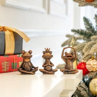 Meditating Yoga Frog Figurines - Set of 3 Zen Garden Statues Sculptures for Home Decor Shelf Decor Office or Outdoor Patio - Peaceful Frog Lovers Gift for Women - lunas-mystic-emporium.com Meditating Yoga Frog Figurines - Set of 3 Zen Garden Statues, Sculptures for Home Decor, Shelf Decor, Office, or Outdoor Patio - Peaceful Frog Lovers Gift for Women