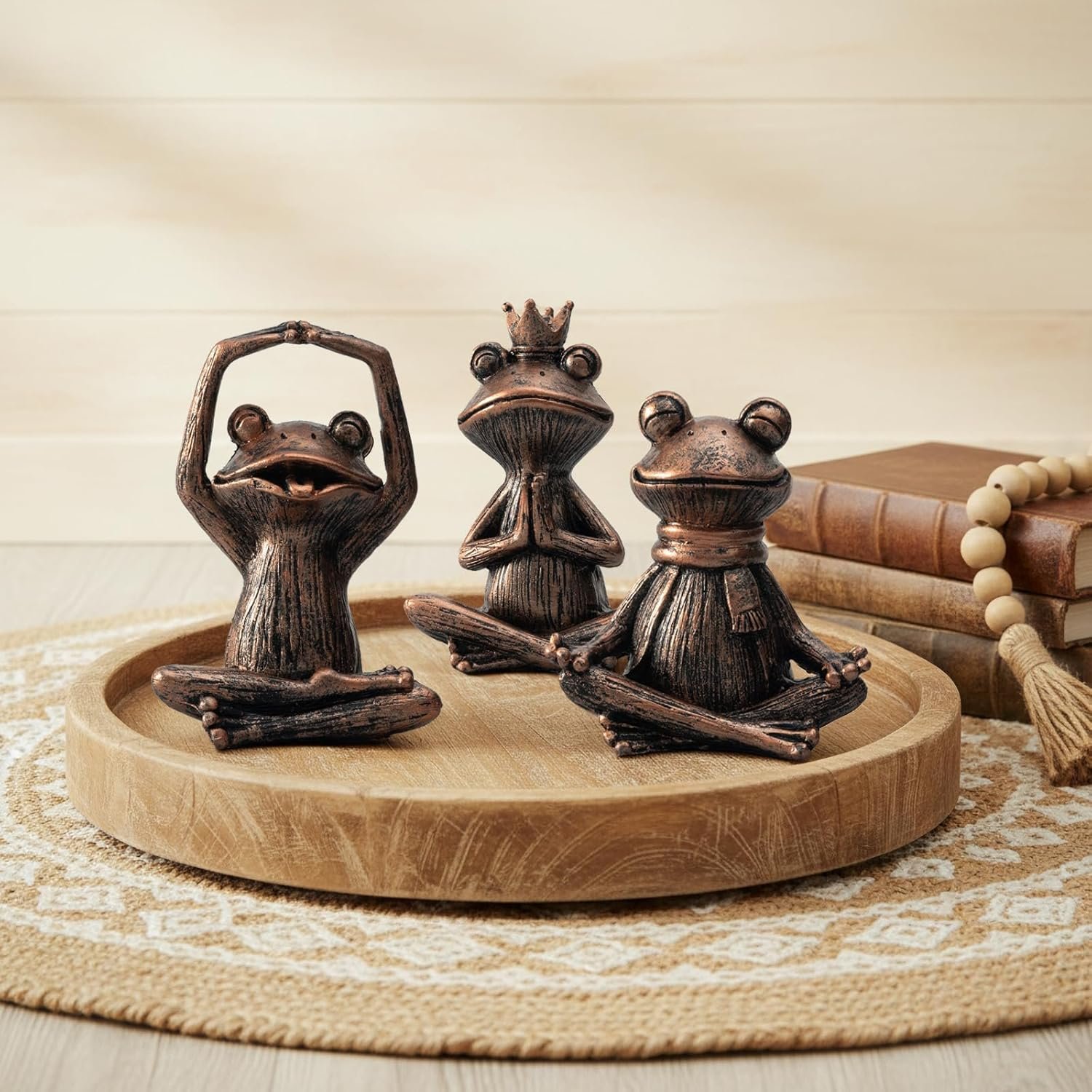 Meditating Yoga Frog Figurines - Set of 3 Zen Garden Statues Sculptures for Home Decor Shelf Decor Office or Outdoor Patio - Peaceful Frog Lovers Gift for Women - lunas-mystic-emporium.com Meditating Yoga Frog Figurines - Set of 3 Zen Garden Statues, Sculptures for Home Decor, Shelf Decor, Office, or Outdoor Patio - Peaceful Frog Lovers Gift for Women