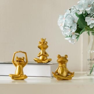 Meditating Yoga Frog Figurines - Set of 3 Zen Garden Statues Sculptures for Home Decor Shelf Decor Office or Outdoor Patio - Peaceful Frog Lovers Gift for Women - lunas-mystic-emporium.com Meditating Yoga Frog Figurines - Set of 3 Zen Garden Statues, Sculptures for Home Decor, Shelf Decor, Office, or Outdoor Patio - Peaceful Frog Lovers Gift for Women