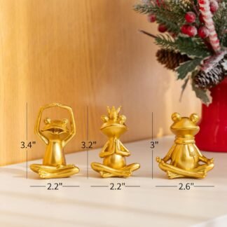 Meditating Yoga Frog Figurines - Set of 3 Zen Garden Statues Sculptures for Home Decor Shelf Decor Office or Outdoor Patio - Peaceful Frog Lovers Gift for Women - lunas-mystic-emporium.com Meditating Yoga Frog Figurines - Set of 3 Zen Garden Statues, Sculptures for Home Decor, Shelf Decor, Office, or Outdoor Patio - Peaceful Frog Lovers Gift for Women