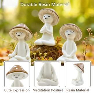 Meditation Mushroom Resin Statues Cute Yoga Mushroom Figurines for Desk Home Office Garden Decor Zen Resin Sculptures for Living Room Patio Tabletop Backyard - lunas-mystic-emporium.com Meditation Mushroom Resin Statues – Cute Yoga Mushroom Figurines for Desk, Home, Office & Garden Decor – Zen Resin Sculptures for Living Room, Patio, Tabletop & Backyard...