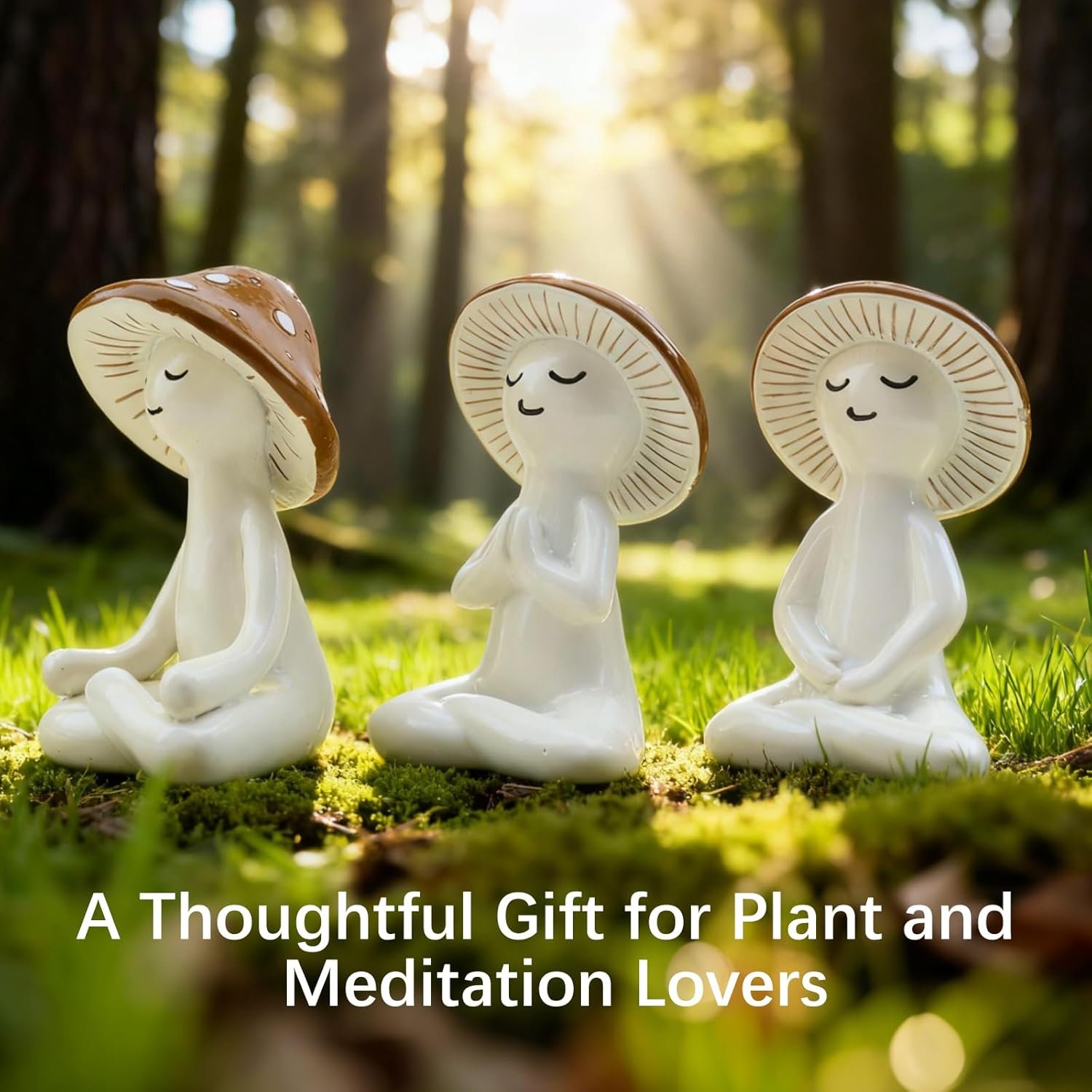 Meditation Mushroom Resin Statues Cute Yoga Mushroom Figurines for Desk Home Office Garden Decor Zen Resin Sculptures for Living Room Patio Tabletop Backyard - lunas-mystic-emporium.com Meditation Mushroom Resin Statues – Cute Yoga Mushroom Figurines for Desk, Home, Office & Garden Decor – Zen Resin Sculptures for Living Room, Patio, Tabletop & Backyard...