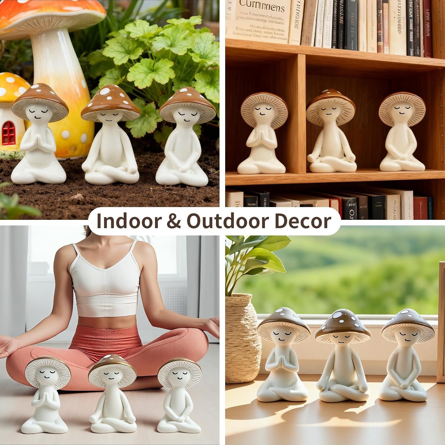 Meditation Mushroom Resin Statues Cute Yoga Mushroom Figurines for Desk Home Office Garden Decor Zen Resin Sculptures for Living Room Patio Tabletop Backyard - lunas-mystic-emporium.com Meditation Mushroom Resin Statues – Cute Yoga Mushroom Figurines for Desk, Home, Office & Garden Decor – Zen Resin Sculptures for Living Room, Patio, Tabletop & Backyard...