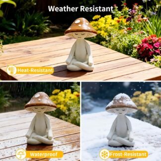 Meditation Mushroom Resin Statues Cute Yoga Mushroom Figurines for Desk Home Office Garden Decor Zen Resin Sculptures for Living Room Patio Tabletop Backyard - lunas-mystic-emporium.com Meditation Mushroom Resin Statues – Cute Yoga Mushroom Figurines for Desk, Home, Office & Garden Decor – Zen Resin Sculptures for Living Room, Patio, Tabletop & Backyard...