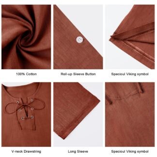 Men's Fashion Cotton Linen Shirt Long Sleeve Solid Color Ethnic Beach Yoga Top