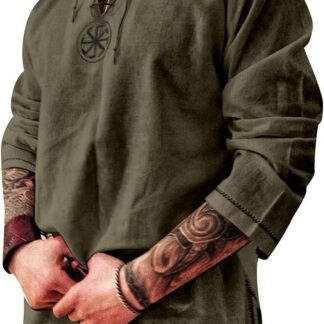 Men's Fashion Cotton Linen Shirt Long Sleeve Solid Color Ethnic Beach Yoga Top