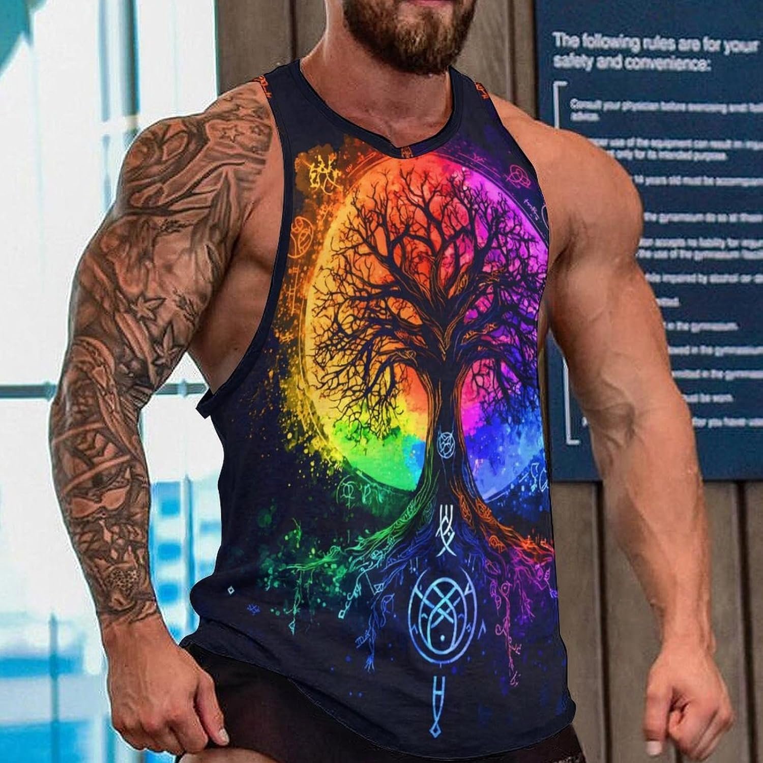 Mens Novelty 3D Viking Print Graphic Tank Tops Muscle Casual Sleeveless T-Shirt Norse Mythology Summer Tees - lunas-mystic-emporium.com Men's Novelty 3D Viking Print Graphic Tank Tops Muscle Casual Sleeveless T-Shirt Norse Mythology Summer Tees