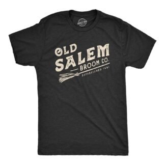 Mens Old Salem Broom Co T Shirt Funny Halloween Witch Tee