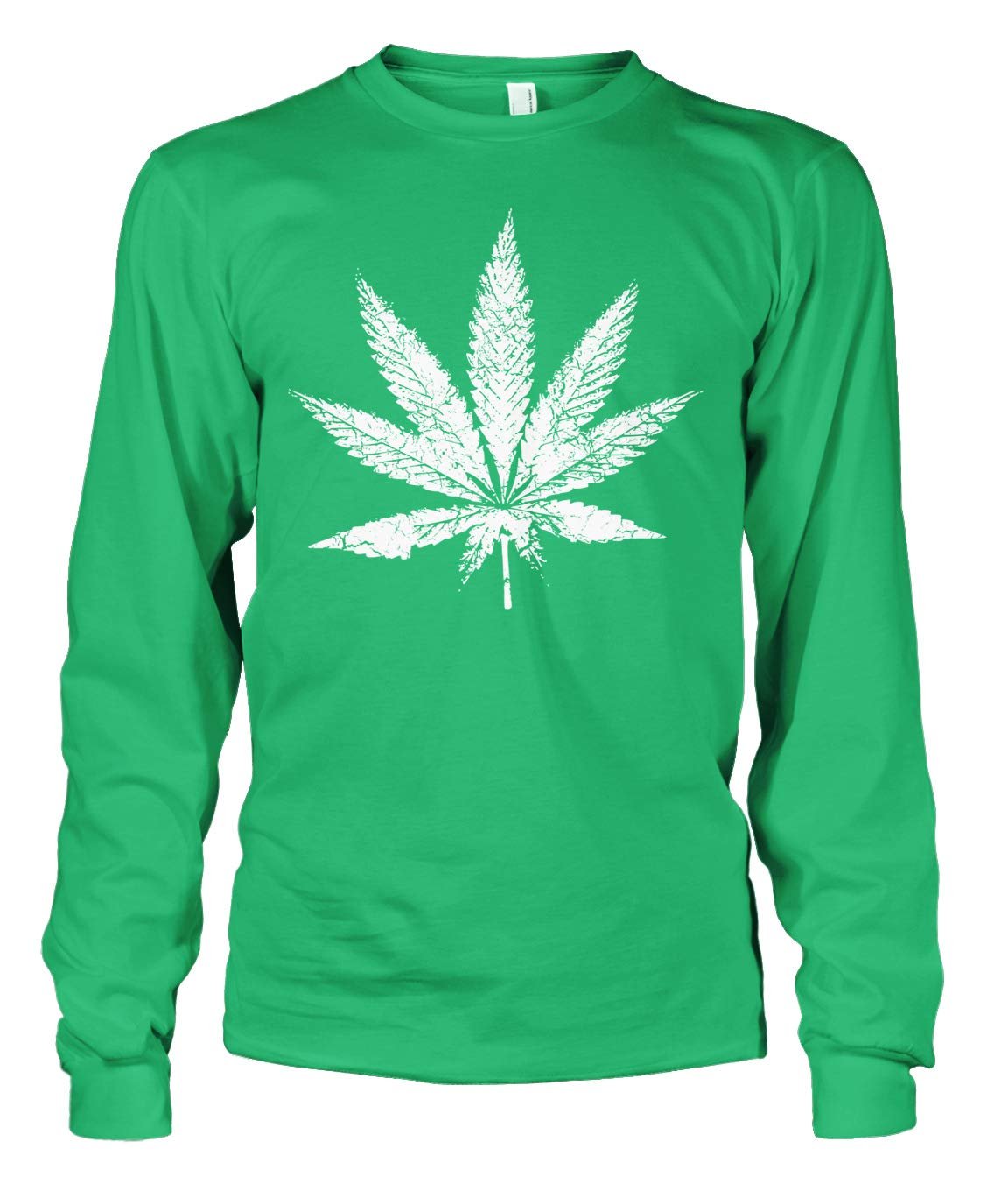 Mens White Weed Marijuana Leaf Cannabis 420 Long Sleeve T-Shirt - lunas-mystic-emporium.com Men's White Weed Marijuana Leaf Cannabis 420 Long Sleeve T-Shirt