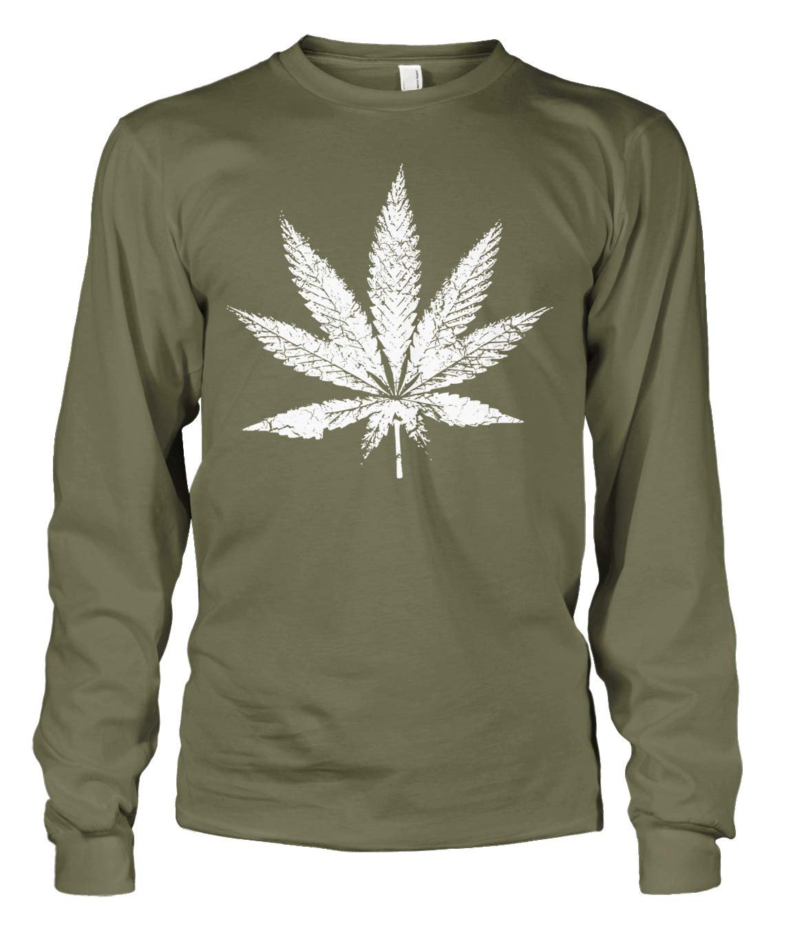 Mens White Weed Marijuana Leaf Cannabis 420 Long Sleeve T-Shirt - lunas-mystic-emporium.com Men's White Weed Marijuana Leaf Cannabis 420 Long Sleeve T-Shirt
