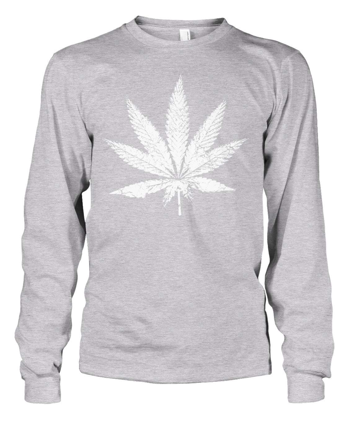 Mens White Weed Marijuana Leaf Cannabis 420 Long Sleeve T-Shirt - lunas-mystic-emporium.com Men's White Weed Marijuana Leaf Cannabis 420 Long Sleeve T-Shirt
