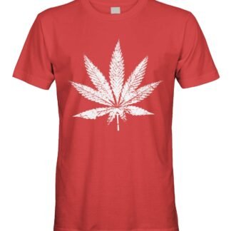 Men's White Weed Marijuana Leaf Cannabis 420 T-Shirt