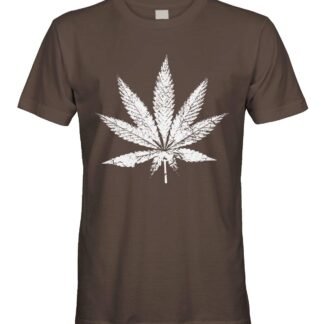 Men's White Weed Marijuana Leaf Cannabis 420 T-Shirt