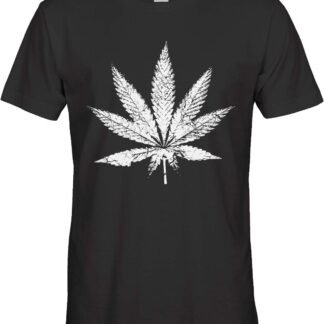 Men's White Weed Marijuana Leaf Cannabis 420 T-Shirt