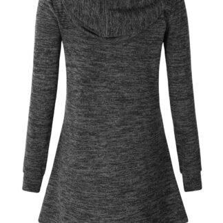 Miusey Womens Zip Up Long Hoodie Jacket Lightweight Tunic Sweatshirt Open Front Cardigan