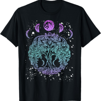Moon Phases Tree of Life - Viking Pagan Wicca T-Shirt