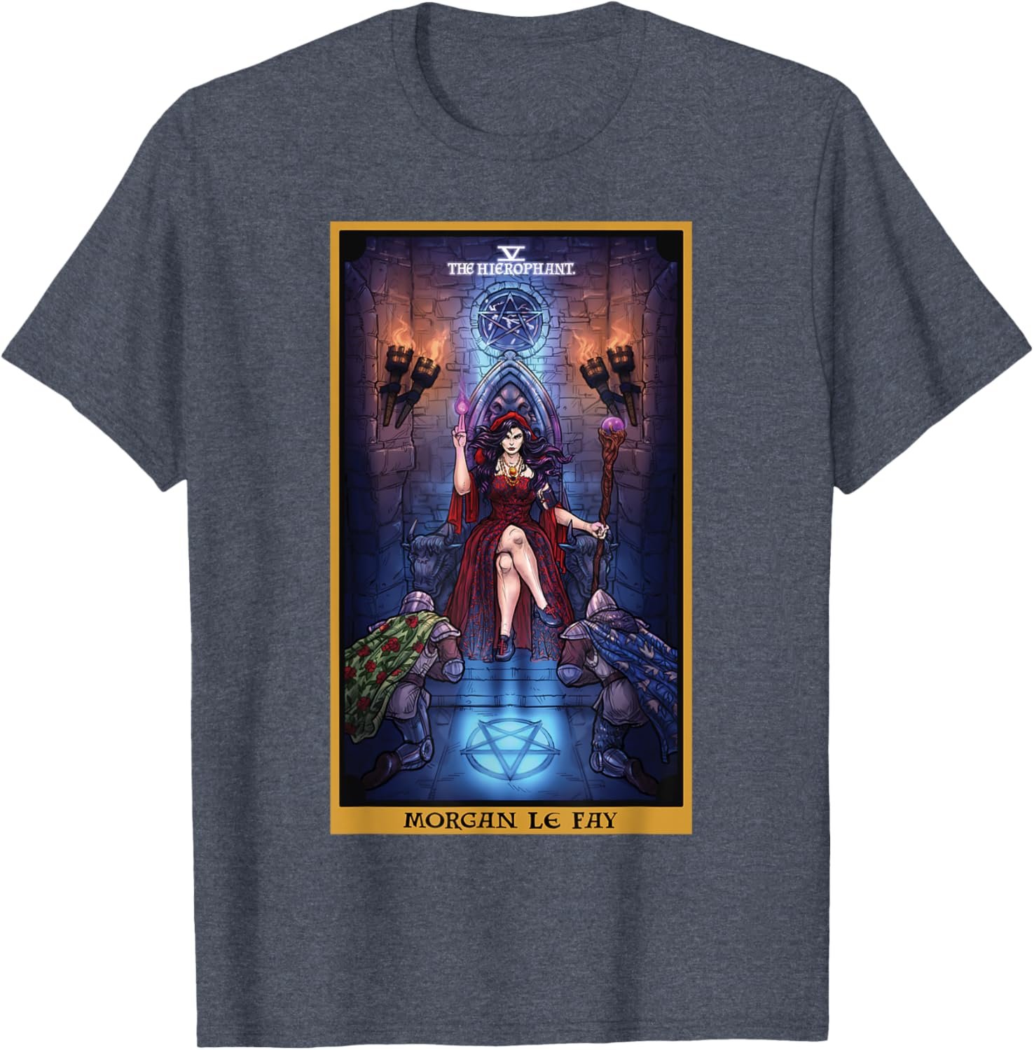 Morgan Le Fay The Hierophant Tarot Card Celtic Pagan Witch T-Shirt - lunas-mystic-emporium.com Morgan Le Fay The Hierophant Tarot Card Celtic Pagan Witch T-Shirt