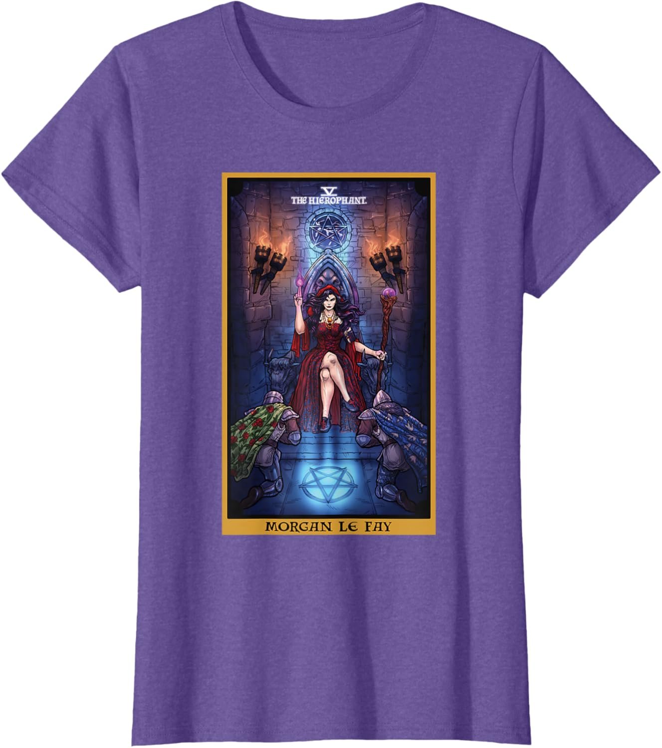 Morgan Le Fay The Hierophant Tarot Card Celtic Pagan Witch T-Shirt - lunas-mystic-emporium.com Morgan Le Fay The Hierophant Tarot Card Celtic Pagan Witch T-Shirt