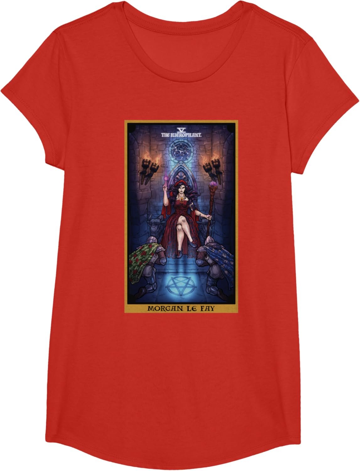 Morgan Le Fay The Hierophant Tarot Card Celtic Pagan Witch T-Shirt - lunas-mystic-emporium.com Morgan Le Fay The Hierophant Tarot Card Celtic Pagan Witch T-Shirt