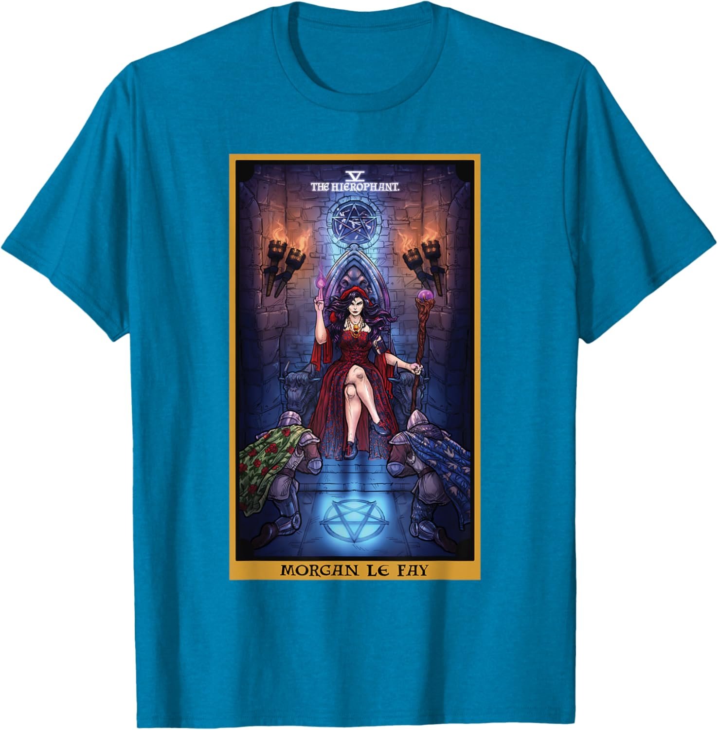 Morgan Le Fay The Hierophant Tarot Card Celtic Pagan Witch T-Shirt - lunas-mystic-emporium.com Morgan Le Fay The Hierophant Tarot Card Celtic Pagan Witch T-Shirt