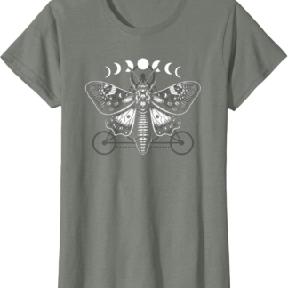 Moth Moon Cycles And Sacred Geometry Wiccan Nature Goth T-Shirt - lunas-mystic-emporium.com Moth Moon Cycles And Sacred Geometry Wiccan Nature Goth T-Shirt