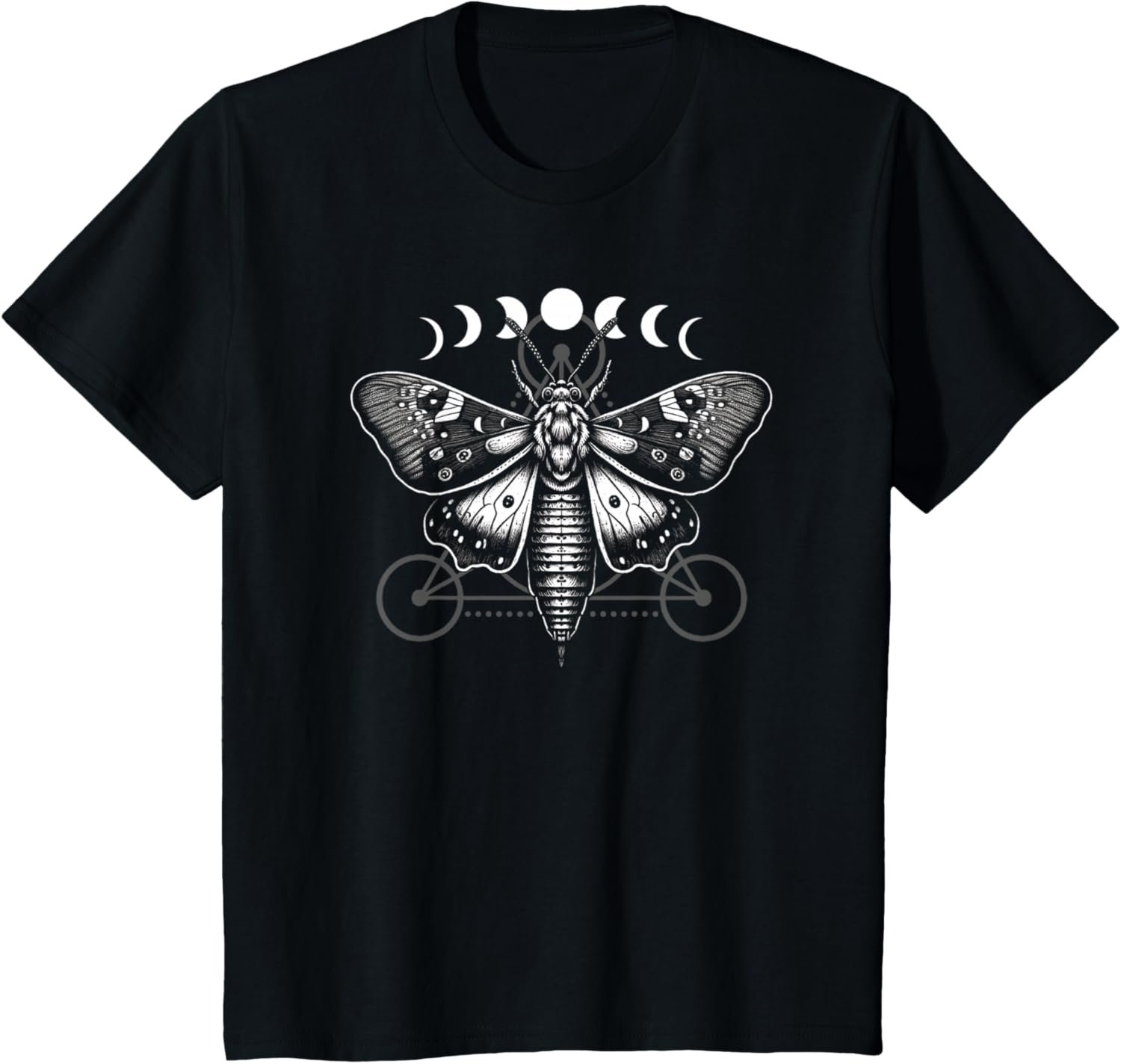 Moth Moon Cycles And Sacred Geometry Wiccan Nature Goth T-Shirt - lunas-mystic-emporium.com Moth Moon Cycles And Sacred Geometry Wiccan Nature Goth T-Shirt