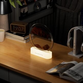 Moving Sand Art with Light(7 Color/Touch Control),3D Glass Quicksand Painting Bedside Lamp Decompression Liquid Office Decoration Gift (Yellow-1)