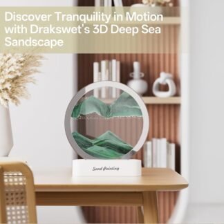 Moving Sand Art with Light(7 Color/Touch Control),3D Glass Quicksand Painting Bedside Lamp Decompression Liquid Office Decoration Gift (Green-1)