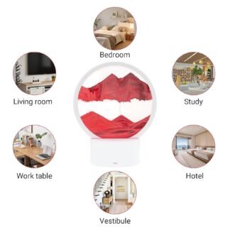 Moving Sand Art with Light(7 Color/Touch Control),3D Glass Quicksand Painting Bedside Lamp Decompression Liquid Office Decoration Gift (Yellow-1)