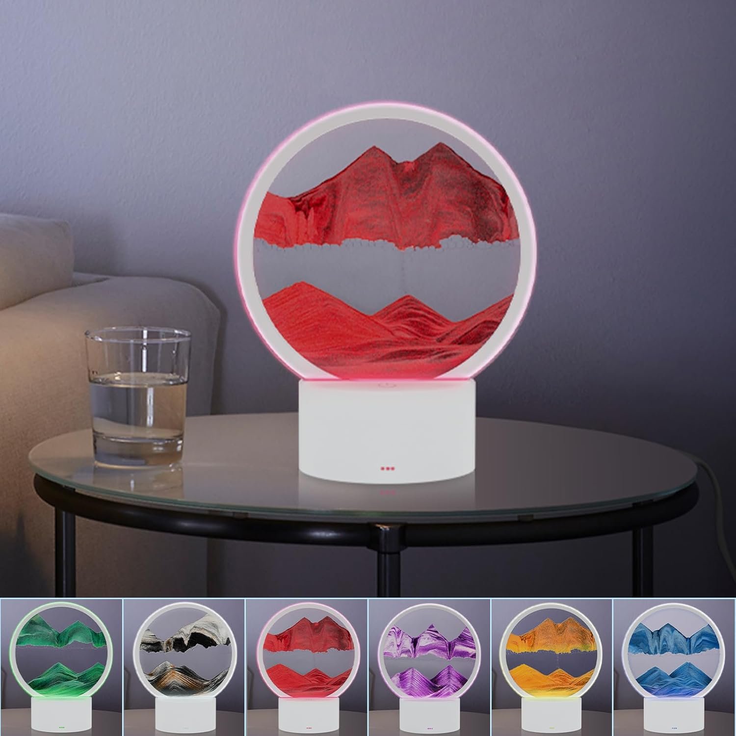 Moving Sand Art with Light7 ColorTouch Control3D Glass Quicksand Painting Bedside Lamp Decompression Liquid Office Decoration Gift Red - lunas-mystic-emporium.com Moving Sand Art with Light(7 Color/Touch Control),3D Glass Quicksand Painting Bedside Lamp Decompression Liquid Office Decoration Gift (Red)