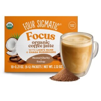 Mushroom Coffee Latte by Four Sigmatic | Daily Dose Alternative | Organic Instant Coffee Latte Mix with Lion's Mane, Chaga Mushrooms & Coconut Milk Powder | Keto & Dairy-Free |...