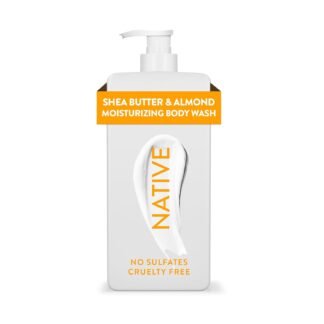 Native Moisturizing Body Wash Contains Naturally Derived Ingredients | For Women & Men, Sulfate, Paraben, & Dye Free Leaving Skin Soft and Hydrated | Shea Butter & Almond 18 oz