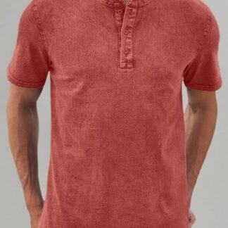 NITAGUT Mens Distressed Henley Shirts Retro Short Sleeve Cotton Tee Shirts Casual Button Down Washed T-Shirts