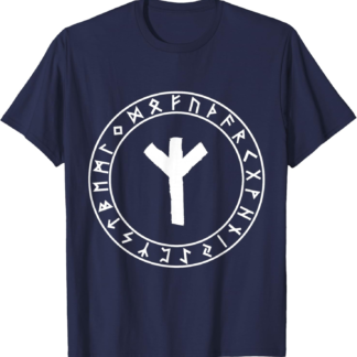 Norse Mythology Edda Runes Futhark Shirts Algiz Rune Viking Rune Norse Pagan Clothes Wicca Witchcraft T-Shirt