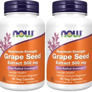 Now Supplements, Grape Seed Extract, Maximum Strength 500 mg (a Highly Concentrated Extract with a Minimum of 90% Polyphenols), 90 Veg Capsules