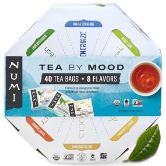 Numi Organic Tea By Mood Gift Set, 40 Tea Bag Assortment, Premium | Organic Black | Pu-erh | Green | Maté | Rooibos & Herbal Teas