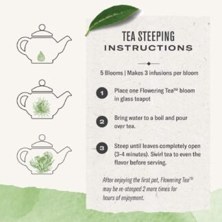 Numi Organic Tea Dancing Leaves Flowering Tea Gift Set, 5 Tea Blossoms with 16 Ounce Glass Teapot